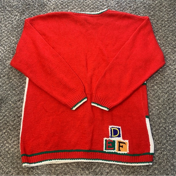 VTG Talbots Hand Knitted Holiday Ugly Christmas Cardigan Sweater - Picture 12 of 16